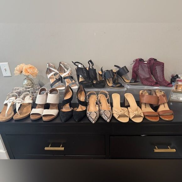 Designer & Trendy Heel/Sandal Lot – 10 Pairs Jessica Simpson, TOMS & More - Picture 1 of 10